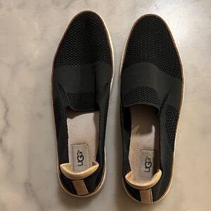 UGG Black Knit Slip-On Loafers